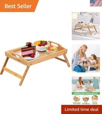 Elegant Bamboo Folding Bed Tray with Handles – Perfect for Breakfast & Snacks picture