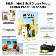 Glossy Photo Paper 8.5x11 Inch 200GSM 54LB 100 Sheets Inkjet Dye Ink Waterproof picture