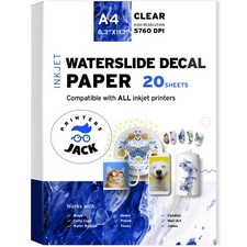 Water Slide Decal Paper Inkjet 20 Sheets A4 Size Premium Water-Slide Transfer Pa picture