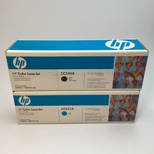 HP Color LaserJet CC530A Black & CC531A Cyan Toner Cartridges, 07/2009 & 06/2010 picture