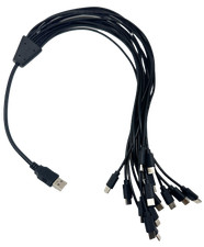 USB 2.0 Type A Male to 16 Type C Male 16 in 1 Power Charger Splitter Cable Cord picture