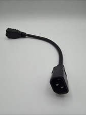 1ft IEC320 C14 Male To 3 Prong NEMA 5-15 Outlet Female Power Cord - Black picture