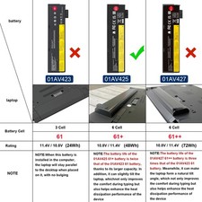 🧡Replace 61+ Battery For Lenovo Thinkpad T470 T480 T570 P52S P51S 01AV425 48Wh picture