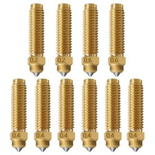 10PK 3D Printer Nozzles 0.2mm 0.4mm 0.6mm Brass-Hardened Replacement for Elegoo picture