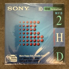 SONY 2HD Floppy Diskettes Disk IBM Formatted 1.44 MB 3.5 Inch 10-Pack - NEW picture