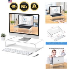 Acrylic Monitor & Laptop Stand Riser - Clear Computer & Laptop Stand for Desk... picture