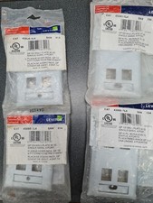 Leviton 43080-1L4 Stainless Steel Wallplate , 4-Port with ID Windows - Lot of 4 picture