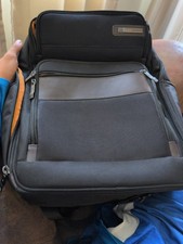 Samsonite Kombi Backpack Laptop Black/Brown Nylon Leather picture