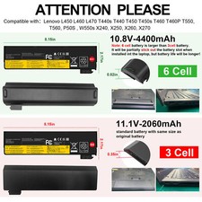 3/6Cel Battery For Lenovo Thinkpad T440 X240 T450S T460 L460 X260 45N1127 68/68+ picture