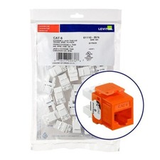 Leviton 61110-BO6 Extreme Category 6 8P8C UTP Quickport Jack Orange 25-pack picture