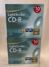 2 NEW Memorex LightScribe CD-R 52x 700mb 80 Minute Recordable 10-Packs picture