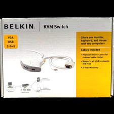 Belkin F1DK102U 2‑Port USB VGA KVM Switch Open Box New picture