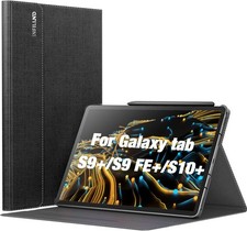 INFILAND Galaxy Tab S10+ S9+ S9 FE+ 12.4 Case Black Tri-Fold Folio Stand Cover picture