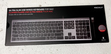 Macally Ultra-Slim Full-Size USB Wired Keyboard Space Gray/ Black For Mac NEW picture