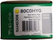Original Lexmark 80C0HYG Yellow Toner. New Sealed Box, We Ship Fast picture