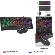 Rii Gaming Keyboard and Mouse Combo,USB Wired,104 Keys RGB LED Backlit Keyboa... picture