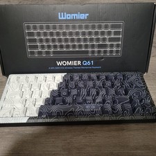 Womier Q61 60% Percent Keyboard Topographic Gaming Black White picture