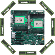 H11DSI-NT Supermicro motherboard + 2x AMD EPYC 7532 CPU + 8x 32GB 3200MHz RAMs picture