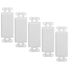 5 Pcs White Blank 1-Gang Wall Plate Insert Faceplate Panel Cover Decora Type picture
