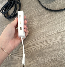 White USB-C to 4-Port USB-A Female Portable Hub Adapter 1:4 Universal picture