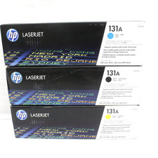 Genuine HP 131A Toner Set 3 Pack CF210A CF211A CF212A Cyan Yellow Black Sealed picture