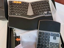 New NIB EK04 Wireless Ergonomic Keyboard Split Design Black Grey Orange  $64 picture