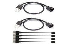 USB to 3/4-Pin Fan Power Adapter Cable 5V Sleeved Cord for PC Case or 5V Fans picture