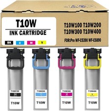 T10W Ink Cartridge 4-Pack with Chips, for Epson WorkForce Pro WF-C5390/WF-C5890 picture