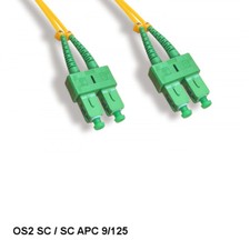10x 2 m SC/SC APC OS2 9 /125 Duplex Single-Mode Fiber Optic Cable OFNR picture