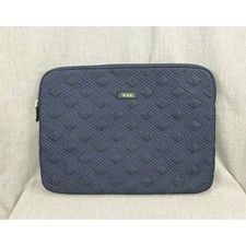 Tumi Navy Blue Quilted Nylon Laptop Sleeve Case 14 Inch Zippered Professional picture