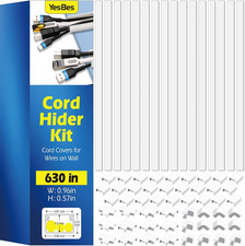 630In Cord Hider Kit, Paintable Cable Raceway, Cord Covers for Wires on Wall, Co picture