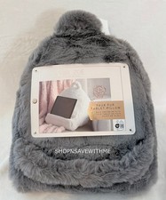Rachel Zoe Faux Fur Gray Plush Tablet Lap Top Pillow NEW picture