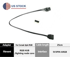 For Corsair RGB Fan (4-pin) to Asus Aura/MSI Mystic Light A-RGB Adapter Cable US picture