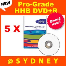 5 x NEW HHB DVD+R 4.7GB-Plus Pro-Grade Recordable DVD Blank Discs picture