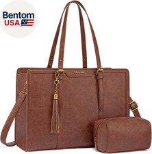Laptop Bag for Women Vintage Work Tote Bag 15.6 Inch Large Capacity Computer Pur picture