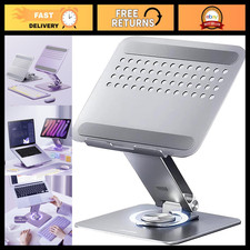 Adjustable Ergonomic Laptop Stand with 360° Rotating Base, Portable Aluminum Ris picture
