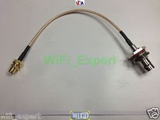 RG316 LOW LOSS COAX RF CABLE BNC FEMALE TO SMA or RP-SMA M/F STRAIGHT ANGLE picture