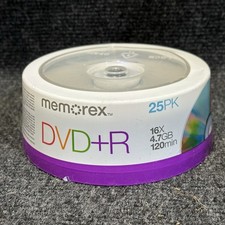 NEW Sealed Memorex Recordable DVD+R 25 PACK 16X 4.7GB 120min Blank Media Discs picture