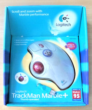 Logitech Trackman Marble+ Plus Mouse Thumb Operated Trackball USB PS/2 Win 10 11 picture