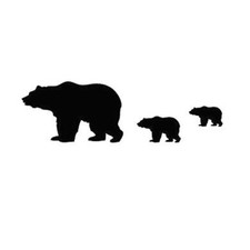 Bear Family Vinyl Decal Sticker For Macbook Laptop Car Auto SUV Window Truck picture