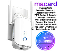 WiFi Extender Signal Booster Amp 35 Devices Internet Repater w/Ethernet Port picture