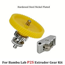 For Bambu Lab P2S Extruder Gear Nickel Plated DLC Coating Hardened Steel Gear picture