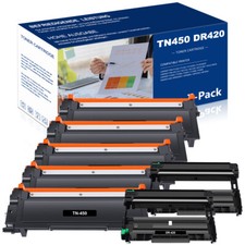 5PK TN450 Toner 2PK DR420 Drum For Brother HL-2270DW HL-2240 HL-2280DW MFC-7360N picture