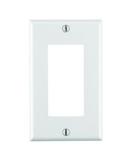 Leviton 1-Gang Decora/GFCI Wallplate, Standard Size, Thermoset, 1 Gang, White picture
