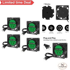 4pcs 8025 Cooling Fan 80x80x25mm 12V 2Pin XH2.54 Brushless 19CFM for Computer picture
