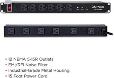 CyberPower CPS1215RMS 1U Rackmount Surge Protector 120V/15A 12 Outlet 15 ft Cord picture