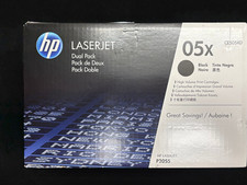 HP 05X CE505XD Laserjet Black Toner High Yield Cartridge New DUAL PACK P2055 NEW picture