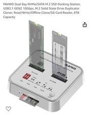 NEW Maiwo Dual Bay M.2 NVMe SATA SSD Docking Station SD Card picture