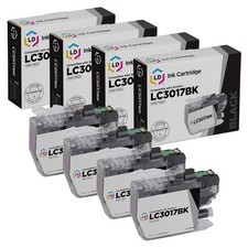 LD Compatible for Brother LC3017BK Set of 4 High Yield Black Ink Cartridges picture