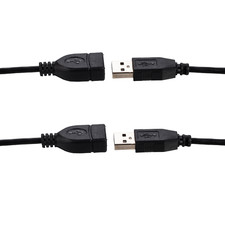 2x 6ft USB 2.0 Extension Cable Type A Male to A Female Extender HIGH SPEED Black picture